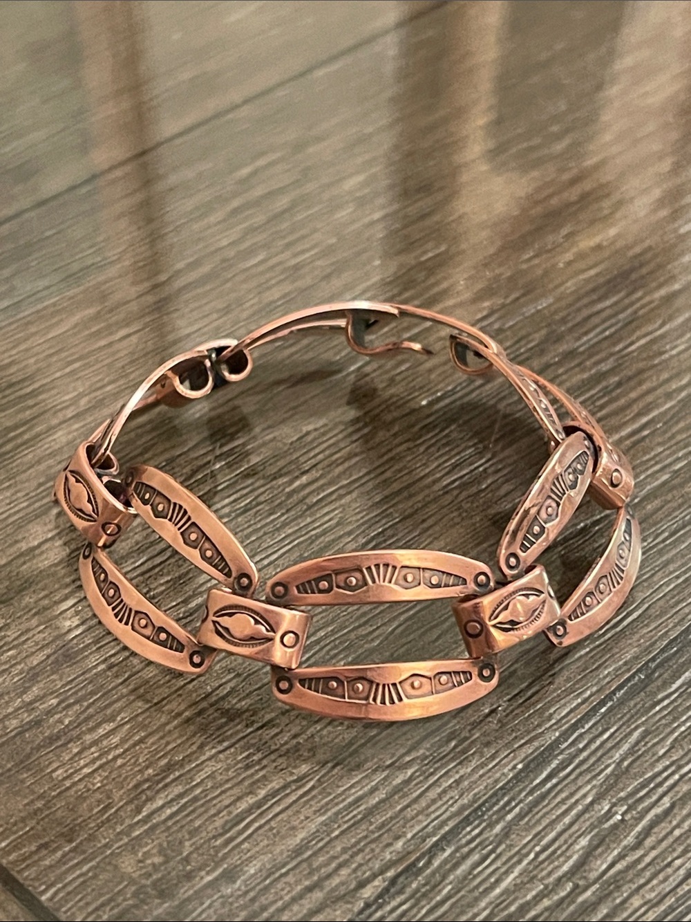 Vintage Southwestern-Style Copper Link Bracelet